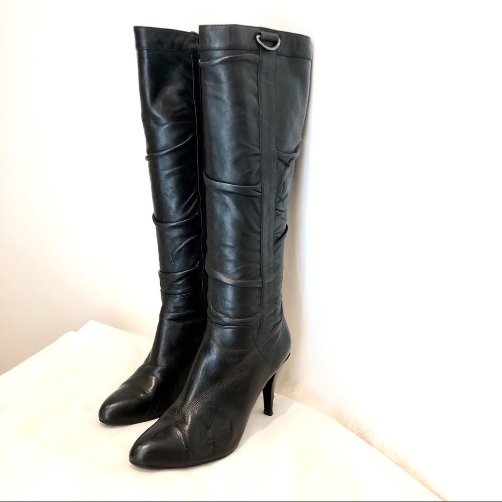 Adrienne Vittadini Black Leather Boots